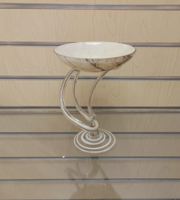 Decor Glass Vase _ marble brown ( NEW ) 7 inches