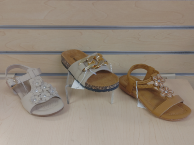 Girls Slip ons / Sandals - $14.99 = 1 pair ( NEW ) size: 10, 11, 12, 1, 2, 3, 4. Black. Tan. Beige