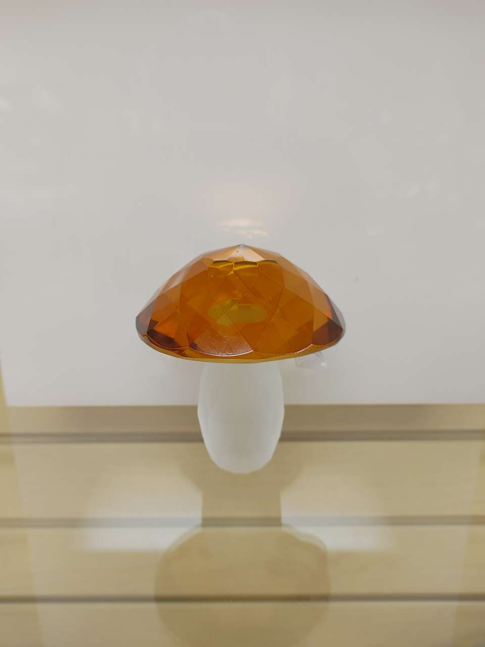 Decorative Glass Mushroom figurine - $14.99 = 1( NEW ) frost white & brown. Vidali collection