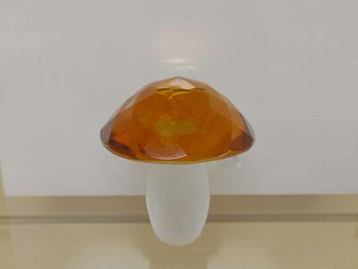 Decorative Glass Mushroom figurine - $14.99 = 1( NEW ) frost white & brown. Vidali collection