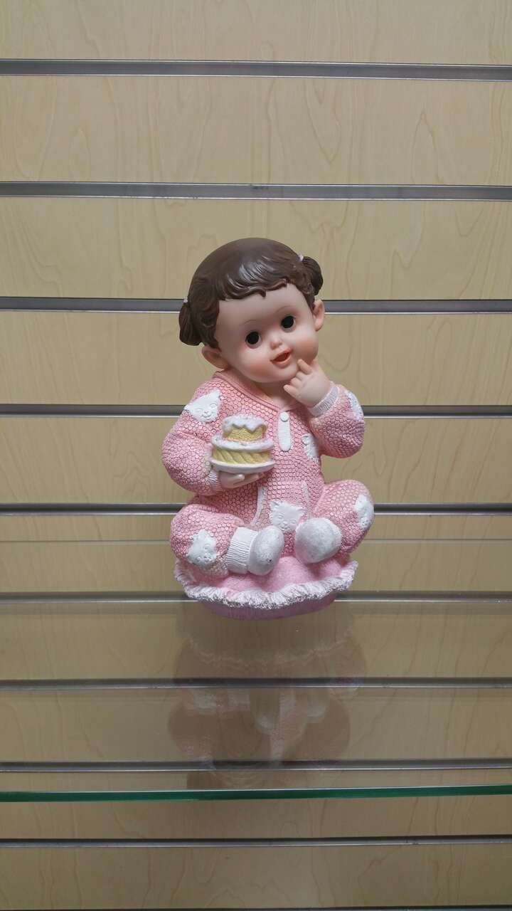 Baby Girl Figurine / Money Bank - $12.99 ( NEW ) pink