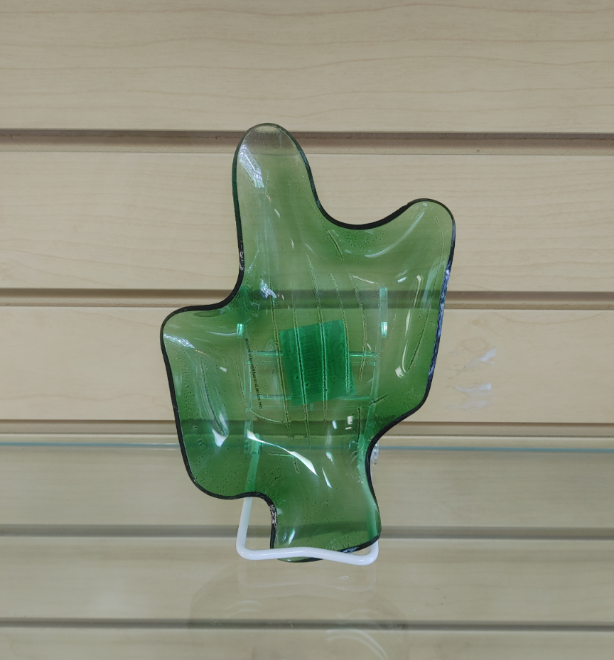 Smaller Cactus shape glass plate - $4.99 ( NEW ) green