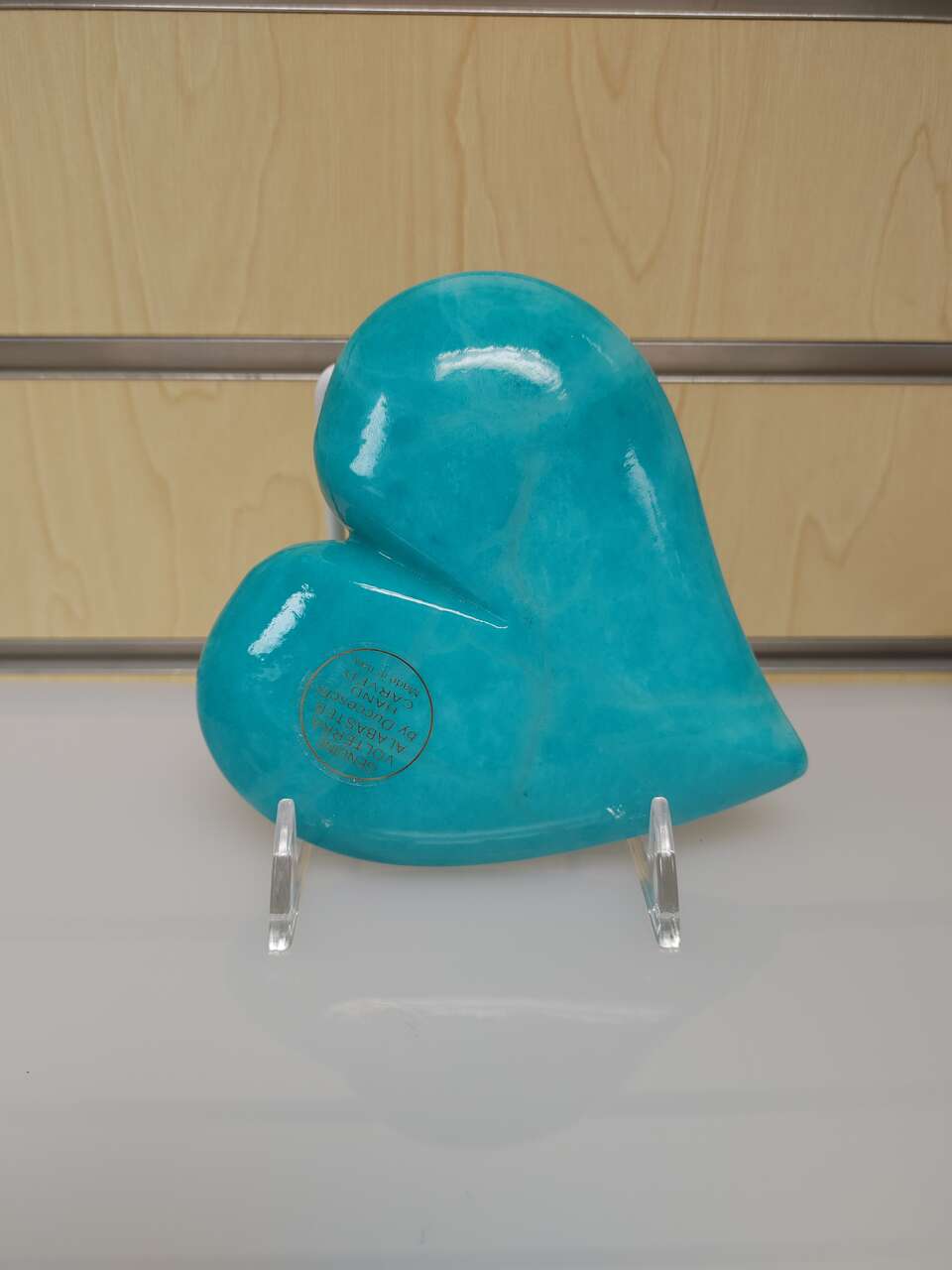 Heart shape figurine / paper weight - - $9.99 ( NEW ) teal