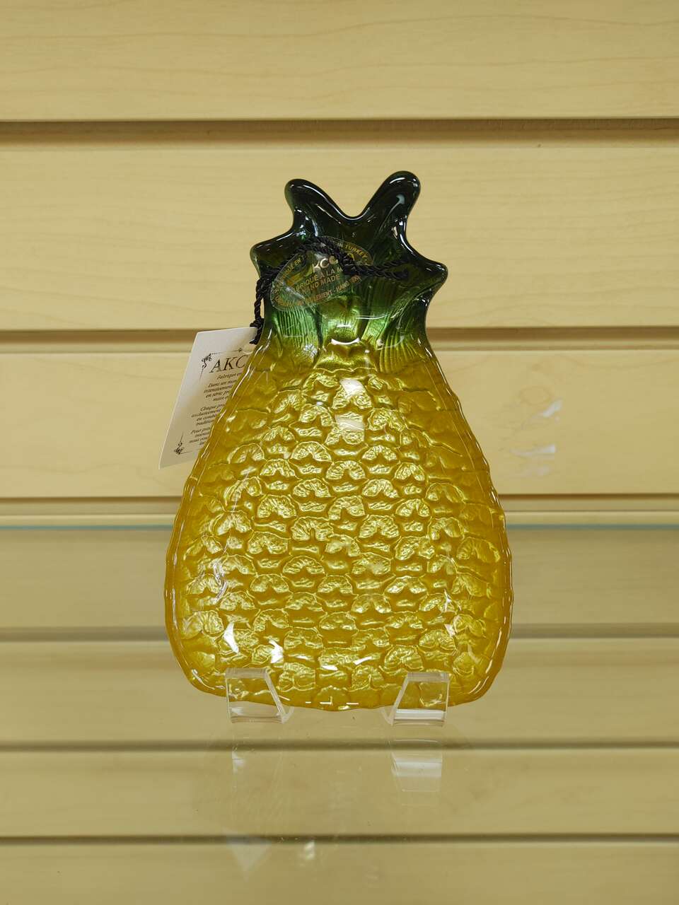 Smaller Pineapple shape glass plate - $4.99 ( NEW ) decor. yellow & green