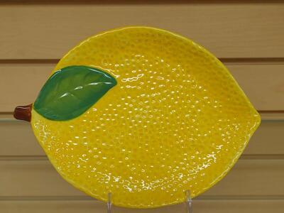 Ceramic _ Lemon Shape Plate ( NEW ) yellow & green