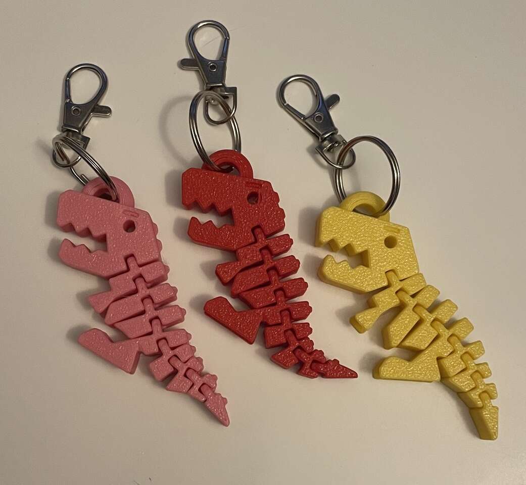 Flexi T Rex Dino Keychain Fidget Stocking Stuffer
