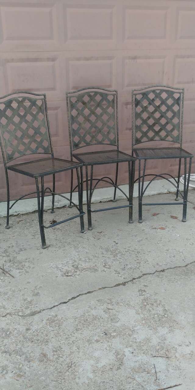 Wrought Iron Bar Hight Chairs 3 Total