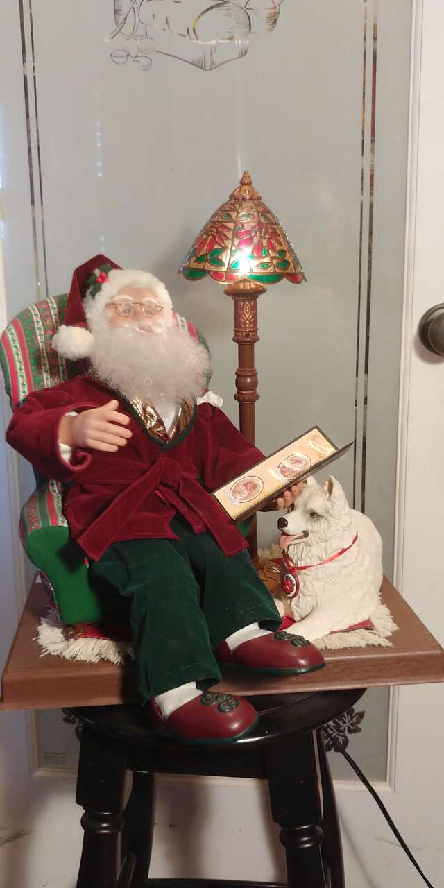 Rare Vintage Holidays Creations Animated Santa W/Dog