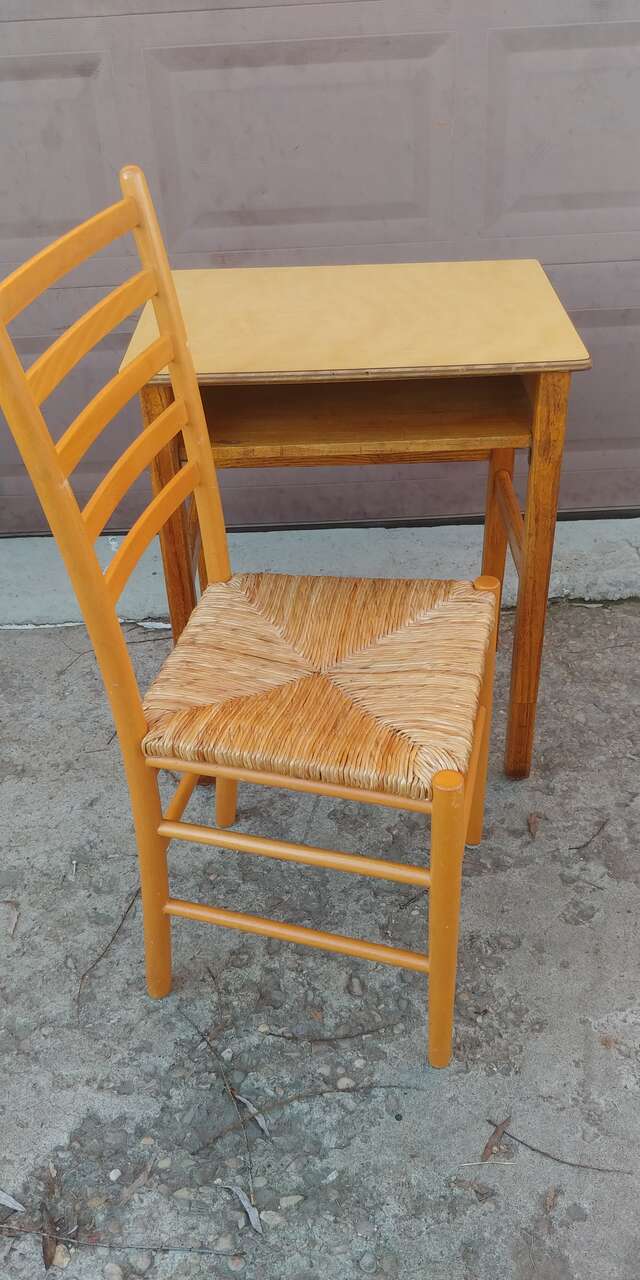 Vintage School Oak Desk Or Side Table