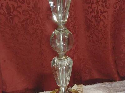 Vintage Leviton MCM Brass And Glass