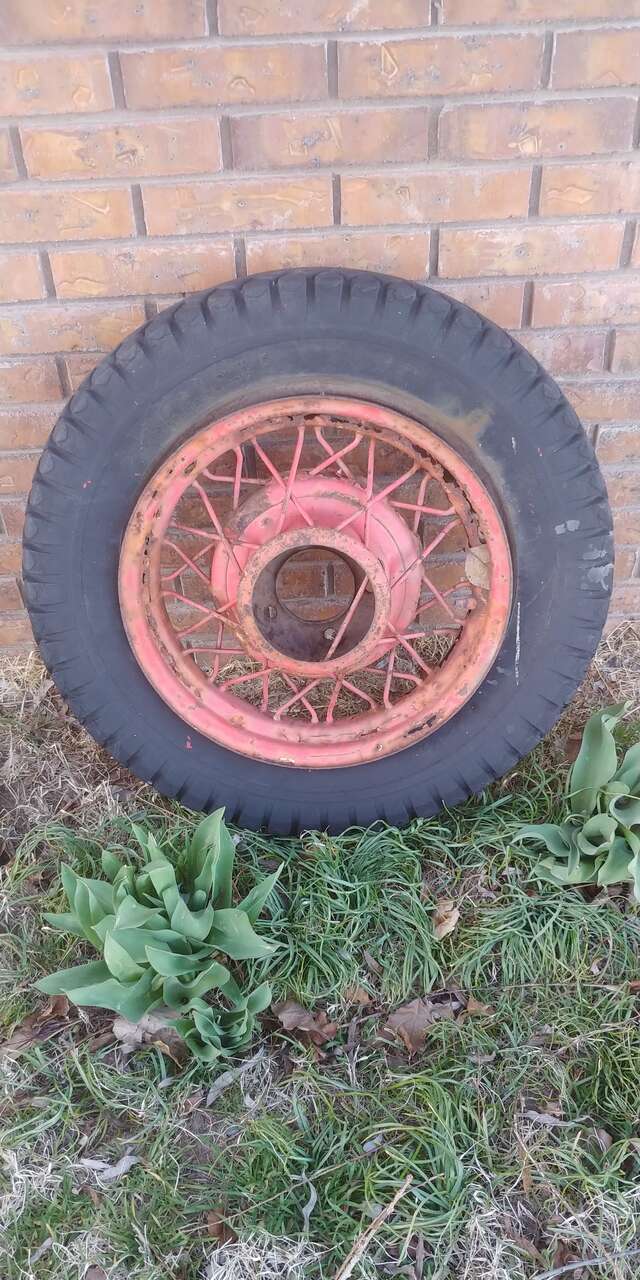 Antique Steel Wheels Yard Art Decor