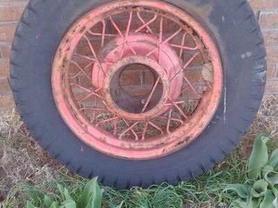 Antique Steel Wheels Yard Art Decor