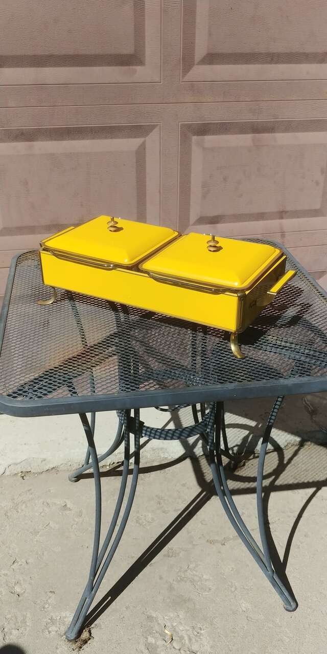 Vintage Anchor Hocking Fire King Double Chafing Dish