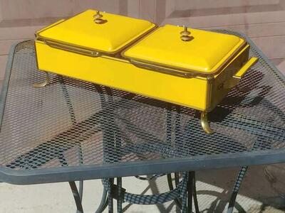 Vintage Anchor Hocking Fire King Double Chafing Dish