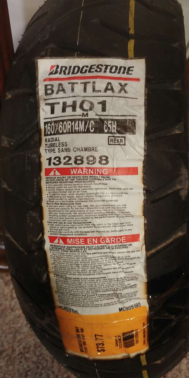 Bridgestone Battlax TH01, Rear Tire NEW