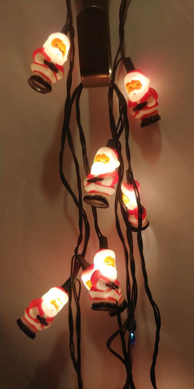 Vintage Santa Blowmold Light String