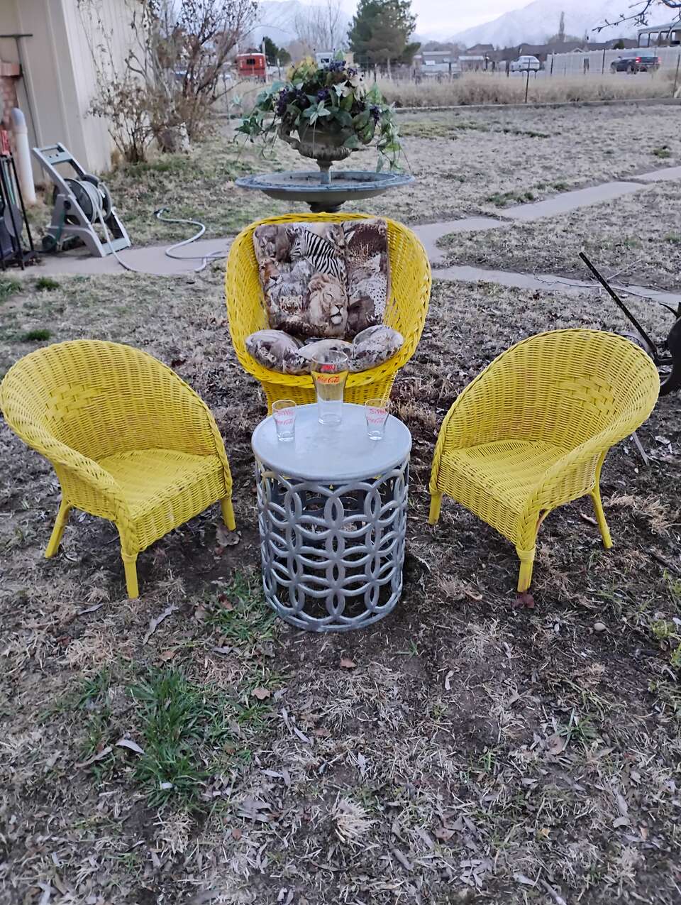 Vintage Wicker/Rattan Chairs Set Of 3