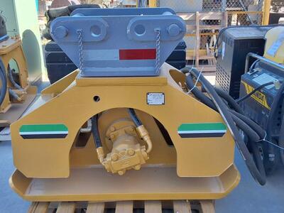 Backhoe excavator hydraulic compactor trench plate soil construction