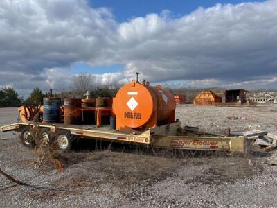 Eager Beaver Three Heavy Duty Fuel Lube Utility Triple Axle Spring Suspension Hi-Tensile Flat Deck Trailer Construction Job