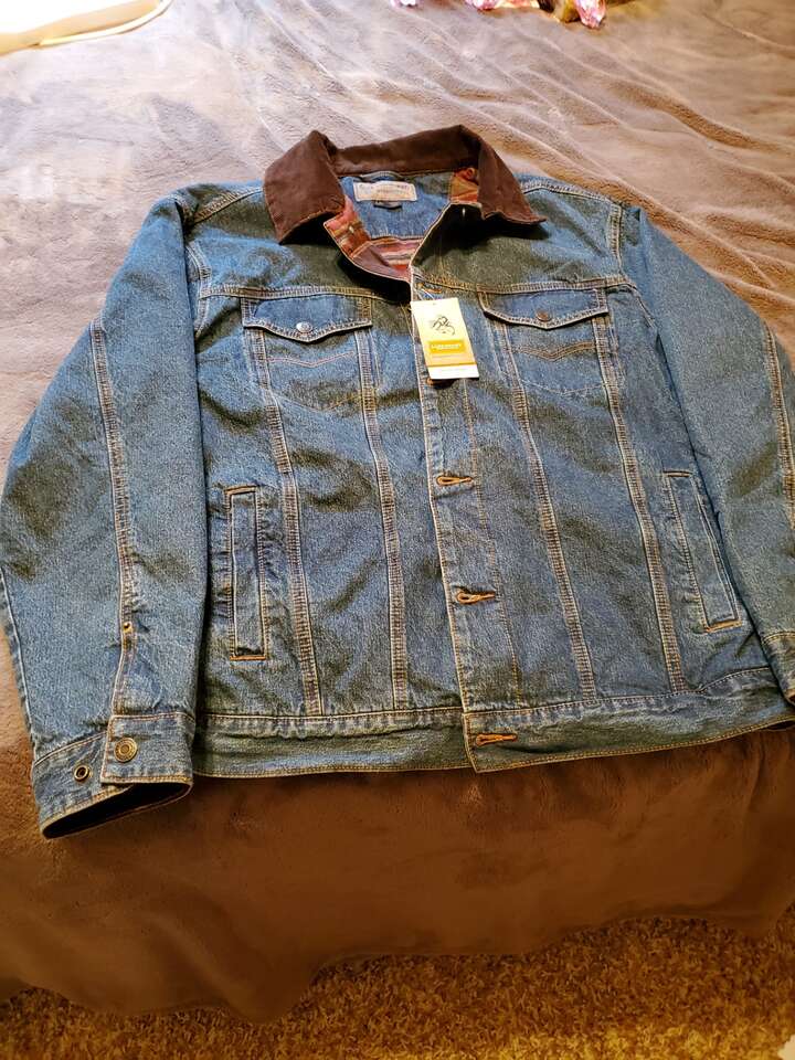 New flannel lined denim jacket