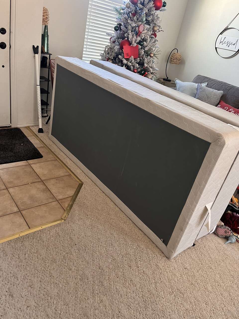 Two twin box springs for king bed or … Furniture