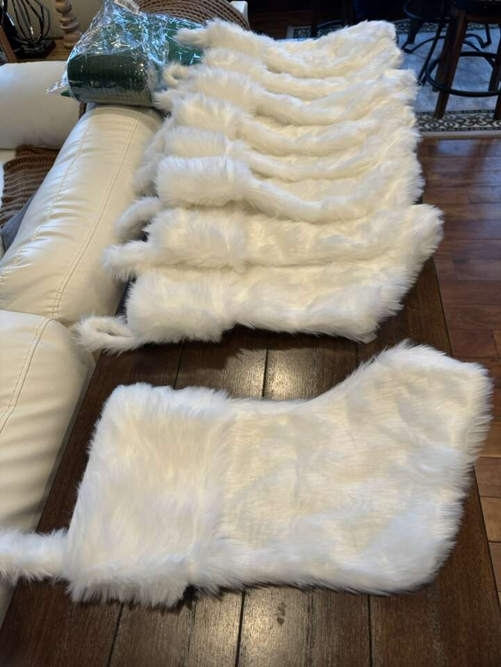 White Fur Christmas Stockings Like … Furniture