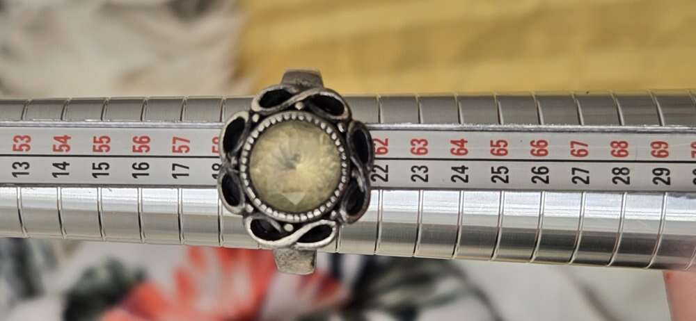 Two Tone Solid 925 Sterling Silver Ring, Sparkling