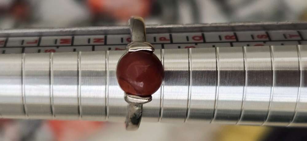 Sterling Silver Ring set with Mediterranean Coral.