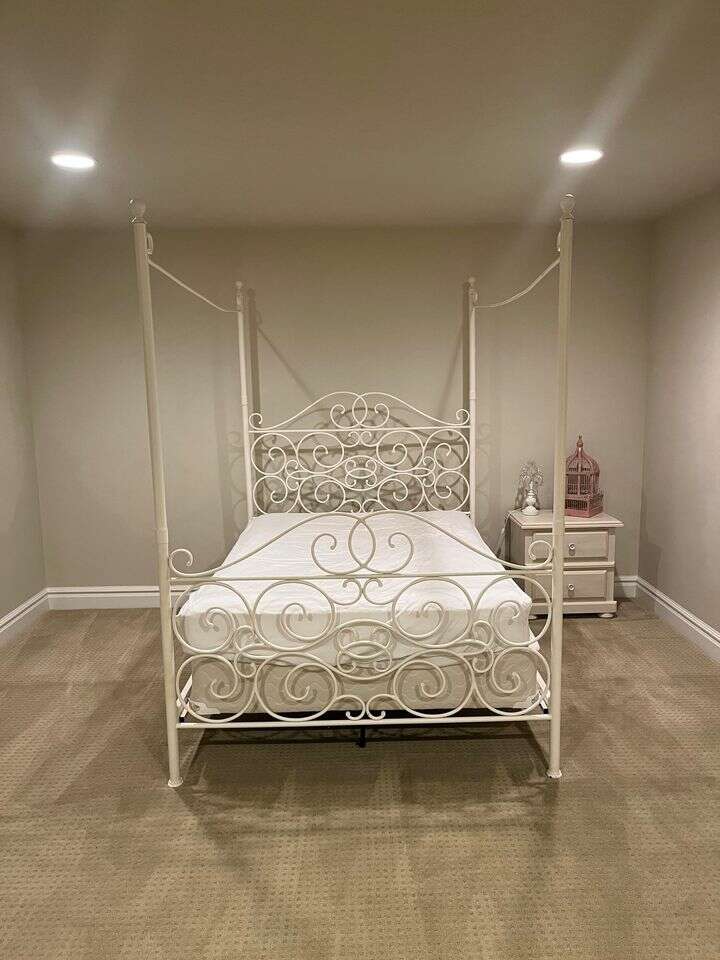 CREAM GIRLS BED FRAME AND MATTRESS … Furniture