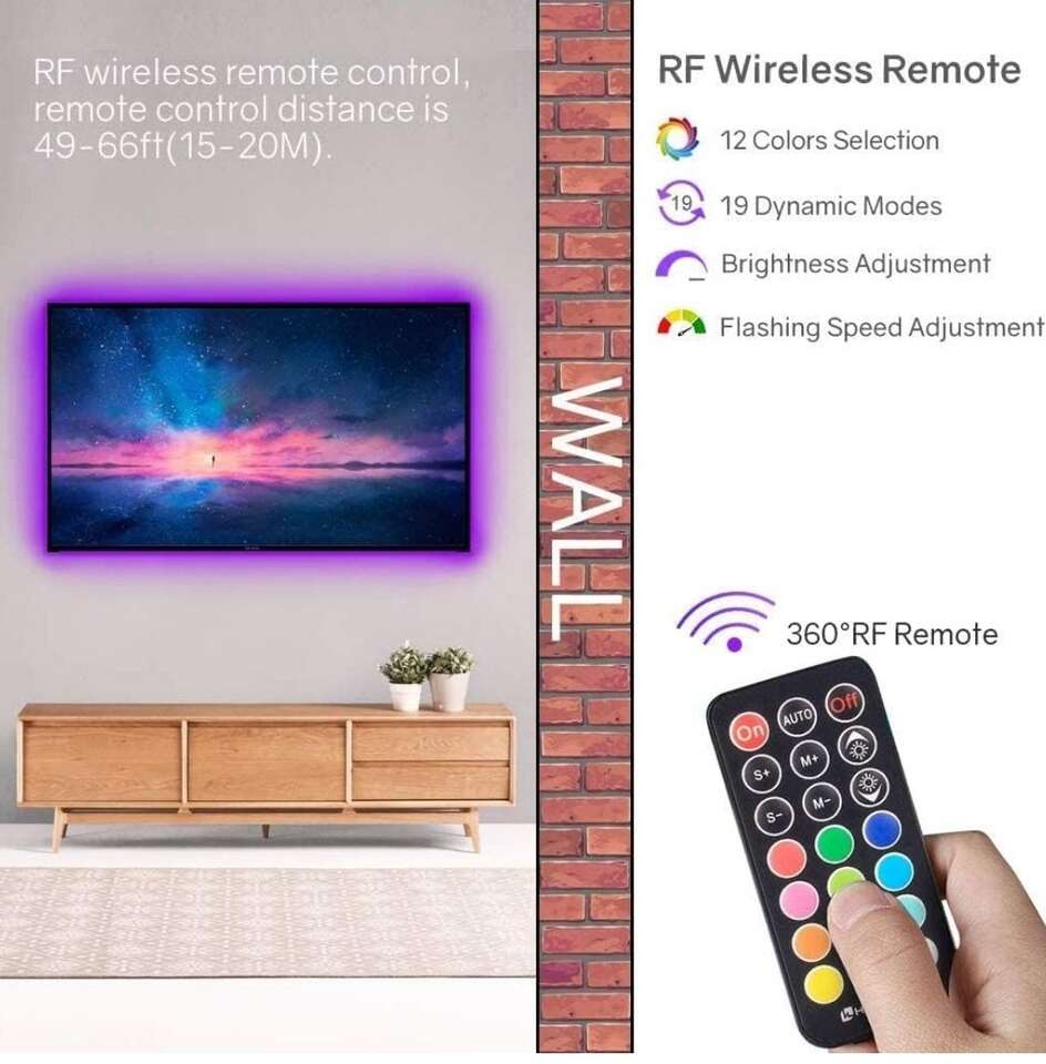 HitLights Pre-Cut LED Strip Lights, 12Inch Per LED