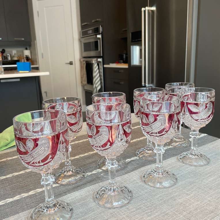 Hofbauer The Byrdes Crystal Goblet Set