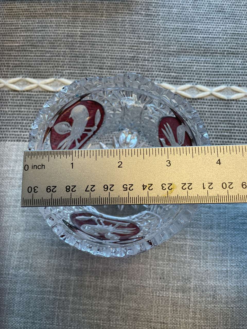 Hofbauer The Red Byrdes footed/lidded candy dish