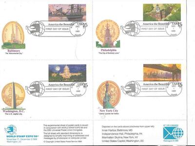 4 MINT POSTCARDS ATTACHED