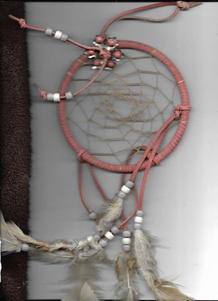 HANDMADE PINK FLOWER DREAMCATCHER