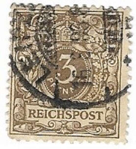 TWO Germany 1889-1900, Deutsches Reichspost, 3 pfennig reddish Brown