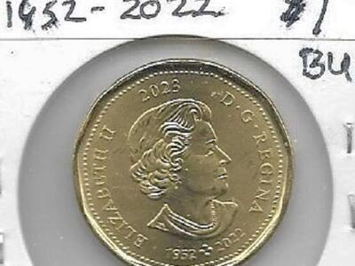 CANADIAN COINS LOT OF 9 COINS 1 C, 5 C, 10 C, DOLLAR 1967-2022