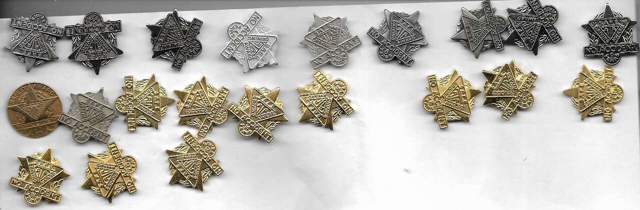 Lot of 20 ATA Safety Award Pins 1-20