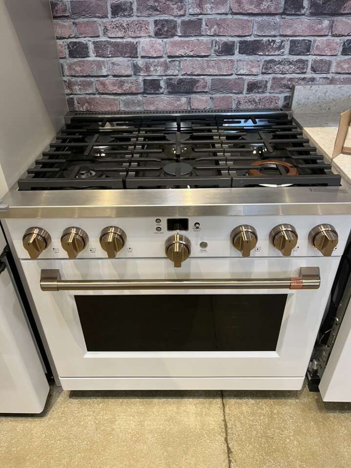 Cafe 36 inch Gas Range Matte White Appliances