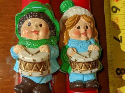 1982 Avon Christmas Candles. Drummer boy and girl
