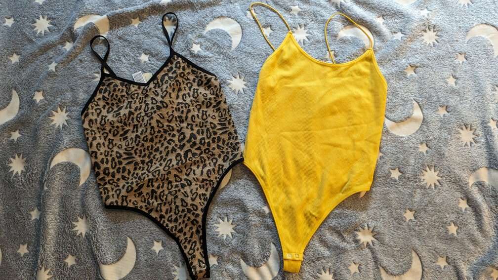 Set of 2 Forever 21 body suits, leopard print and
