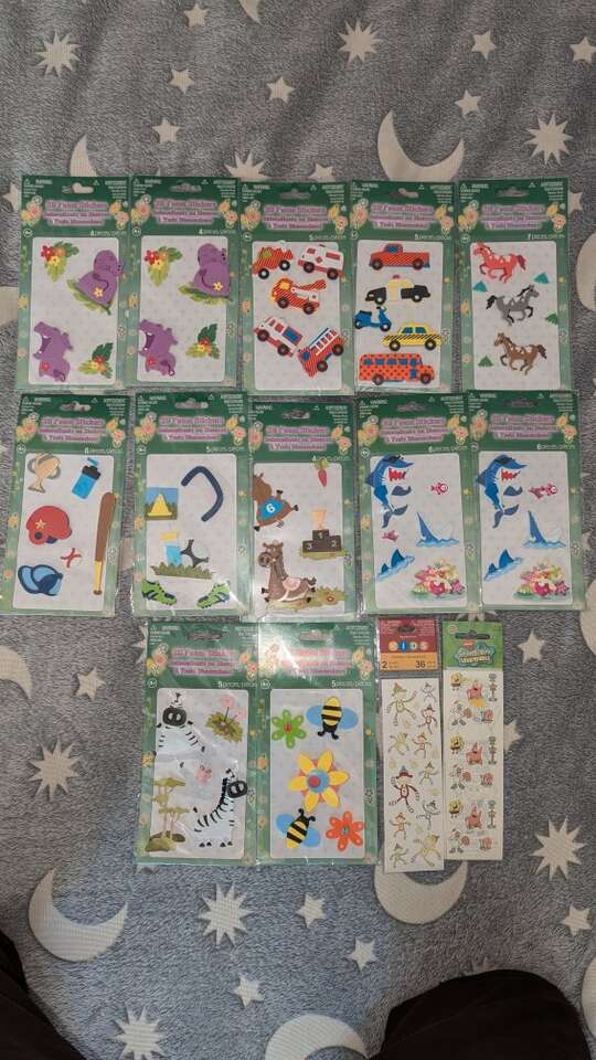 Set of 12 puffy foam 3D stickers plus Sock Monkey