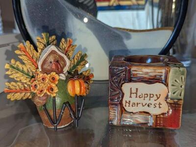 Set of Thanksgiving Decorations, Turkey and a cand