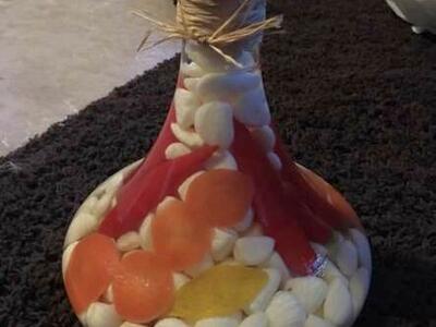 Decorative Bottle With Garlic Etc