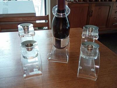 Vintage mid century lucite table decor