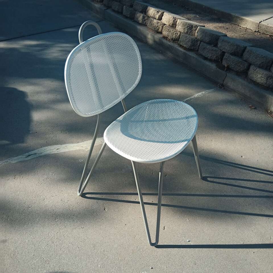 Crate & Barrel Paoloa Navone 'Mallorca' White Metal Chair