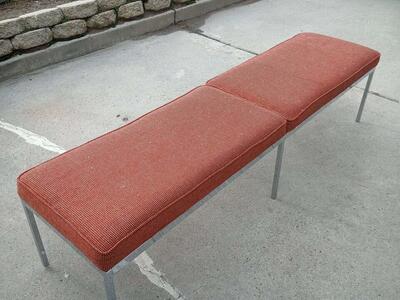 Mid Century Florence Knoll 3 seater chrome bench - REPRODUCTION