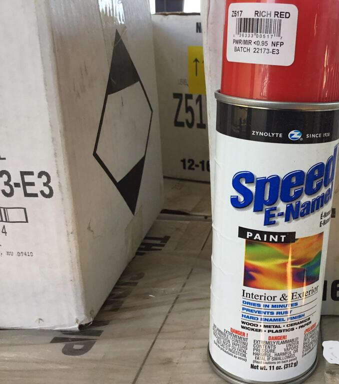 12 Zynolyte Rich Red E-Namel Spray Paint Hard Enamel Finish Interior Exterior