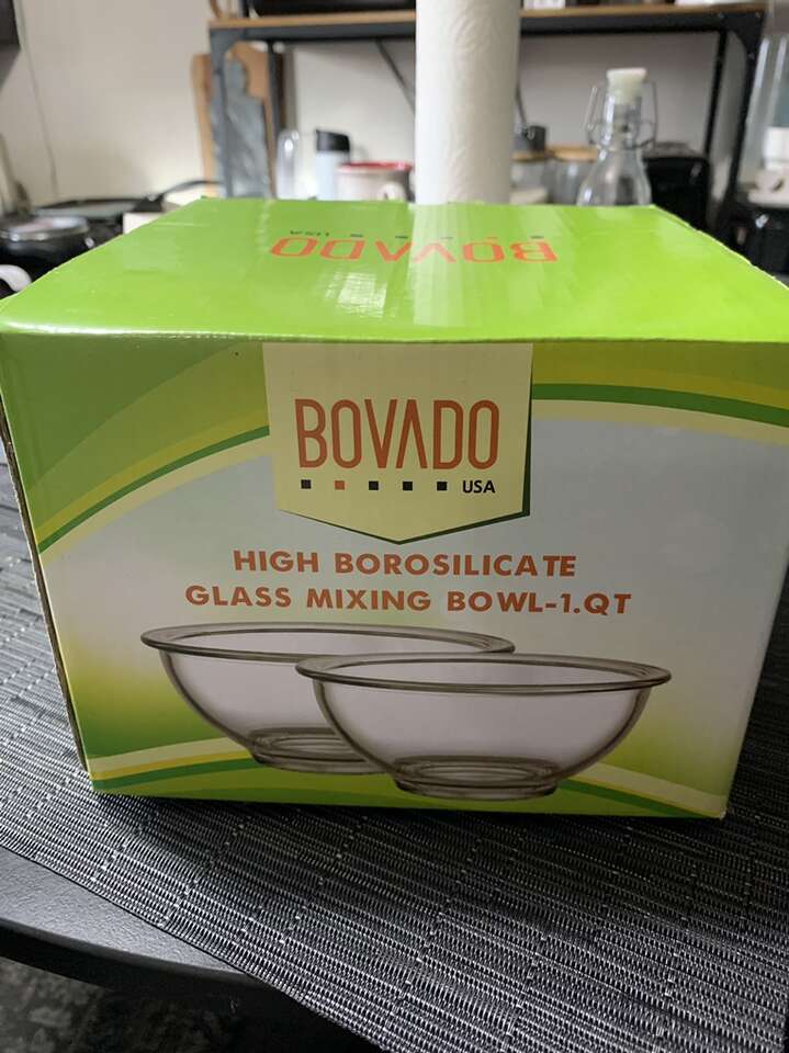 Two 1-quart Glass Mixing Bowls