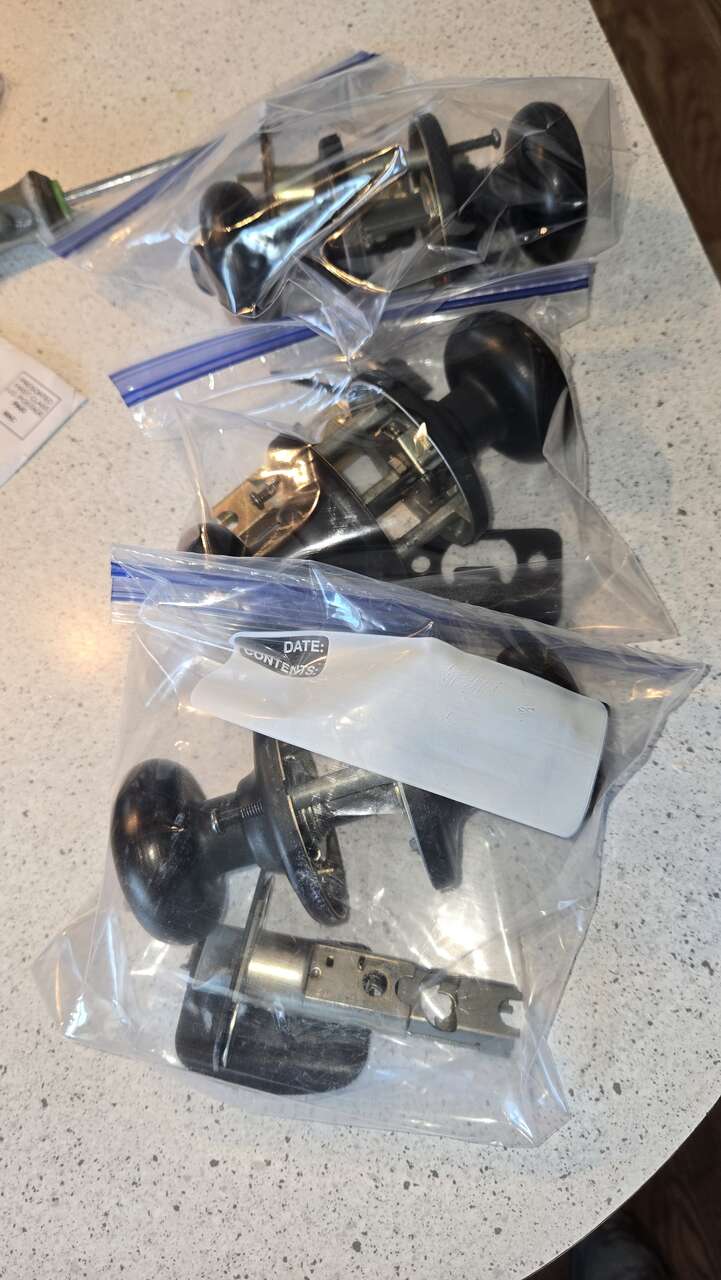 3 Privacy Bed or Bath Door Knobs with Lock