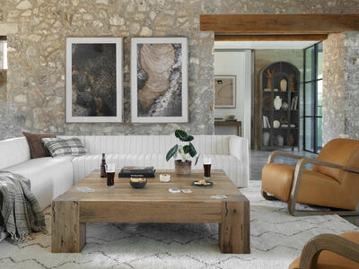 ++NEVER USED++MASSIVE FOUR HANDS AUGUSTINE CHANNEL TUFTED SECTIONAL++BRAND NEW++